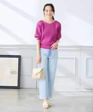 K3FGD15044 a.v.v Elmi(アー・ヴェ・ヴェ) 【低身長サイズ】プリーツライクサマーニット ピンク