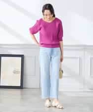 K3FGD15044 a.v.v Elmi(アー・ヴェ・ヴェ) 【低身長サイズ】プリーツライクサマーニット ピンク