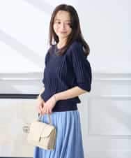 K3FGD15044 a.v.v Elmi(アー・ヴェ・ヴェ) 【低身長サイズ】プリーツライクサマーニット ピンク