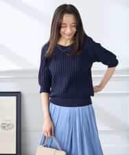 K3FGD15044 a.v.v Elmi(アー・ヴェ・ヴェ) 【低身長サイズ】プリーツライクサマーニット ピンク