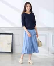 K3FGD15044 a.v.v Elmi(アー・ヴェ・ヴェ) 【低身長サイズ】プリーツライクサマーニット ピンク