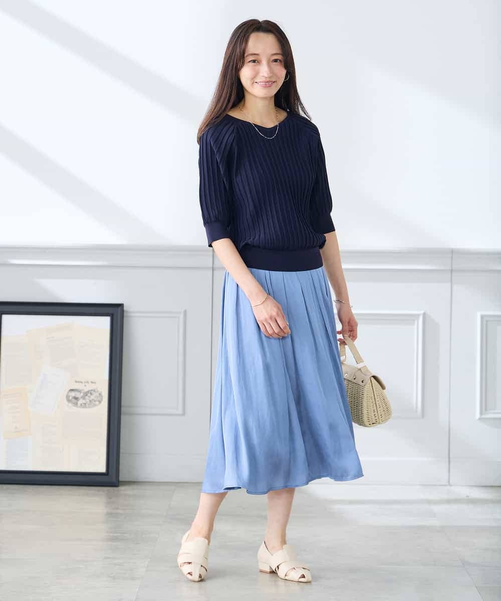 K3FGD15044 a.v.v Elmi(アー・ヴェ・ヴェ) 【低身長サイズ】プリーツライクサマーニット ピンク