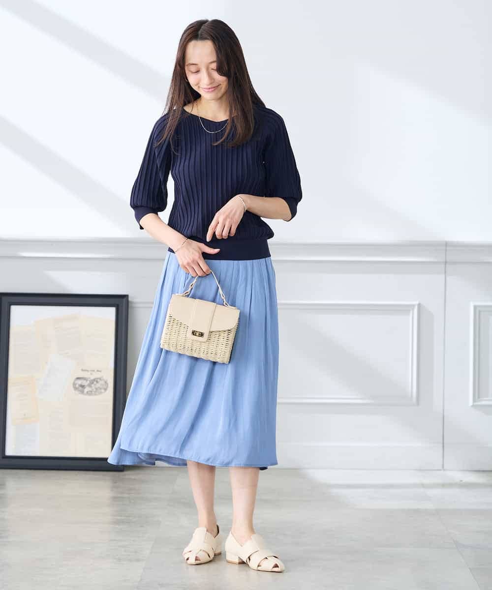 K3FGD15044 a.v.v Elmi(アー・ヴェ・ヴェ) 【低身長サイズ】プリーツライクサマーニット ピンク