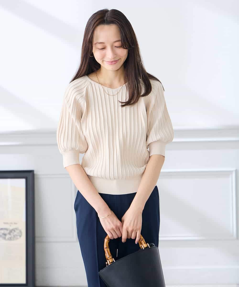 K3FGD15044 a.v.v Elmi(アー・ヴェ・ヴェ) 【低身長サイズ】プリーツライクサマーニット ピンク