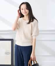 K3FGD15044 a.v.v Elmi(アー・ヴェ・ヴェ) 【低身長サイズ】プリーツライクサマーニット ピンク