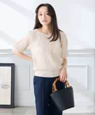 K3FGD15044 a.v.v Elmi(アー・ヴェ・ヴェ) 【低身長サイズ】プリーツライクサマーニット ピンク