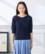 K3FGD15044 a.v.v Elmi(アー・ヴェ・ヴェ) 【低身長サイズ】プリーツライクサマーニット ピンク