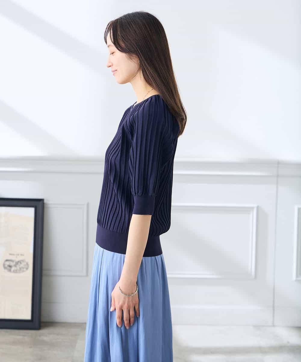 K3FGD15044 a.v.v Elmi(アー・ヴェ・ヴェ) 【低身長サイズ】プリーツライクサマーニット ピンク