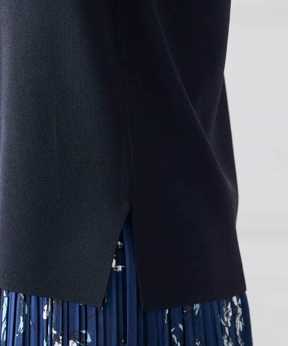 K3FGD20039 a.v.v Elmi(アー・ヴェ・ヴェ) 【低身長サイズ】ハーフスリーブクルーネックサマーニット【洗える/接触冷感/UVカット】 グリーン