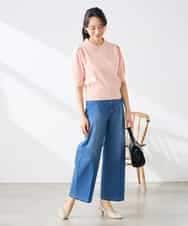 K3FGD30049 a.v.v Elmi(アー・ヴェ・ヴェ) 【低身長サイズ】襟付きサマーニット ピンク