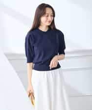 K3FGD30049 a.v.v Elmi(アー・ヴェ・ヴェ) 【低身長サイズ】襟付きサマーニット ピンク