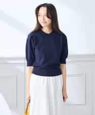 K3FGD30049 a.v.v Elmi(アー・ヴェ・ヴェ) 【低身長サイズ】襟付きサマーニット ピンク