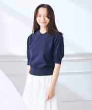 K3FGD30049 a.v.v Elmi(アー・ヴェ・ヴェ) 【低身長サイズ】襟付きサマーニット ピンク