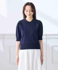 K3FGD30049 a.v.v Elmi(アー・ヴェ・ヴェ) 【低身長サイズ】襟付きサマーニット ピンク