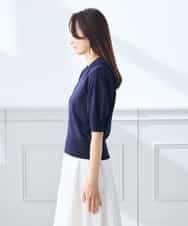 K3FGD30049 a.v.v Elmi(アー・ヴェ・ヴェ) 【低身長サイズ】襟付きサマーニット ピンク