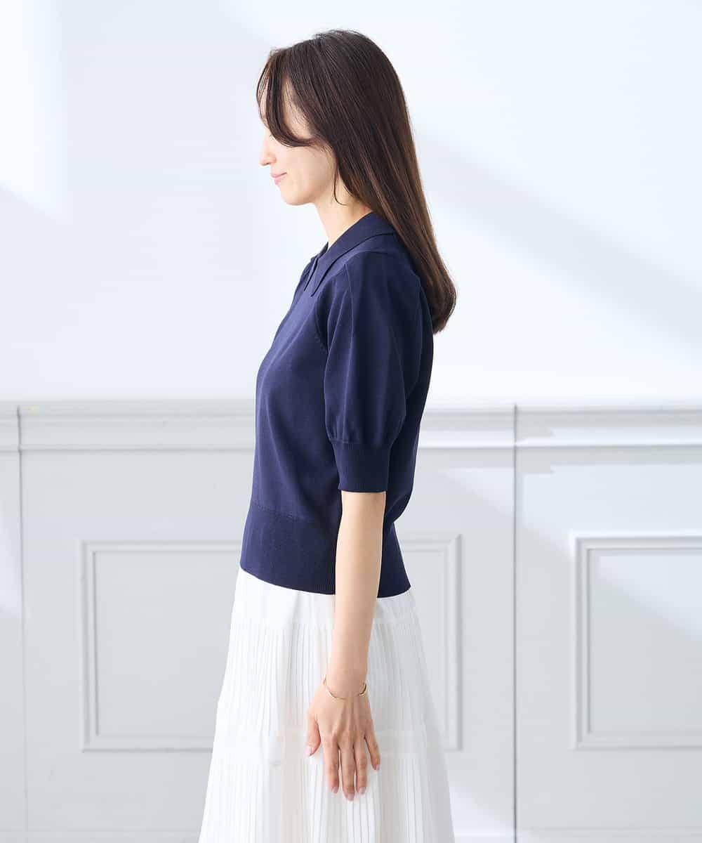 K3FGD30049 a.v.v Elmi(アー・ヴェ・ヴェ) 【低身長サイズ】襟付きサマーニット ピンク