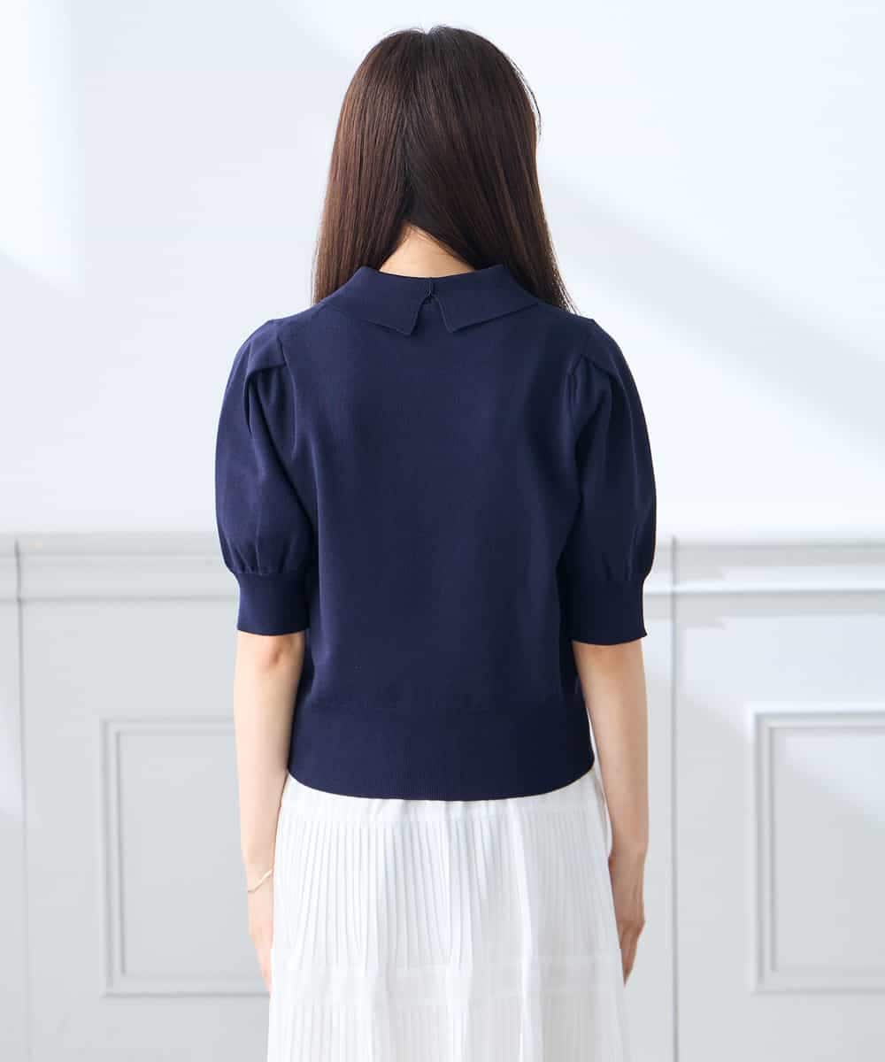 K3FGD30049 a.v.v Elmi(アー・ヴェ・ヴェ) 【低身長サイズ】襟付きサマーニット ピンク