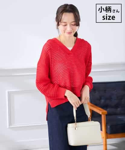 K3FGD31054 a.v.v Elmi 【低身長サイズ】メッシュフードニットプルオーバー