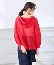 K3FGD31054 a.v.v Elmi(アー・ヴェ・ヴェ) 【低身長サイズ】メッシュフードニットプルオーバー レッド