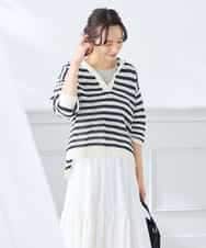 K3FGD31054 a.v.v Elmi(アー・ヴェ・ヴェ) 【低身長サイズ】メッシュフードニットプルオーバー レッド