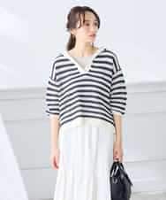 K3FGD31054 a.v.v Elmi(アー・ヴェ・ヴェ) 【低身長サイズ】メッシュフードニットプルオーバー レッド