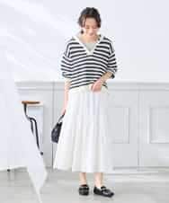 K3FGD31054 a.v.v Elmi(アー・ヴェ・ヴェ) 【低身長サイズ】メッシュフードニットプルオーバー レッド