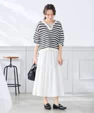 K3FGD31054 a.v.v Elmi(アー・ヴェ・ヴェ) 【低身長サイズ】メッシュフードニットプルオーバー レッド