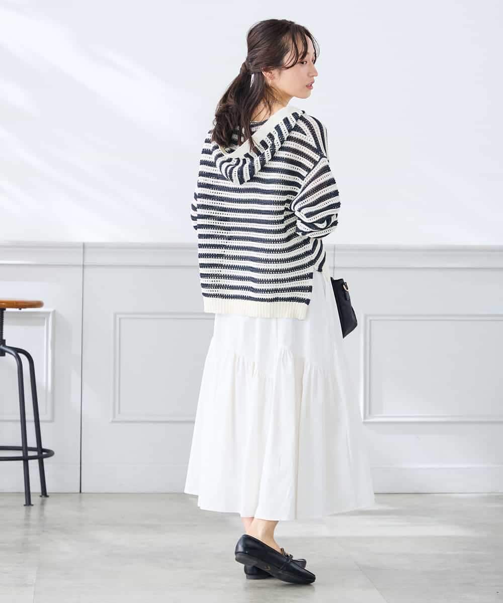 K3FGD31054 a.v.v Elmi(アー・ヴェ・ヴェ) 【低身長サイズ】メッシュフードニットプルオーバー レッド