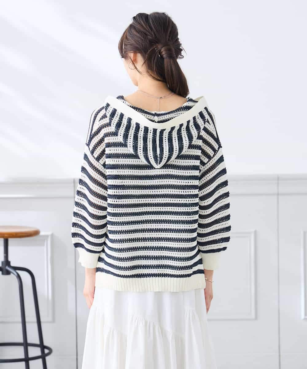 K3FGD31054 a.v.v Elmi(アー・ヴェ・ヴェ) 【低身長サイズ】メッシュフードニットプルオーバー レッド