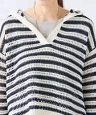 K3FGD31054 a.v.v Elmi(アー・ヴェ・ヴェ) 【低身長サイズ】メッシュフードニットプルオーバー レッド