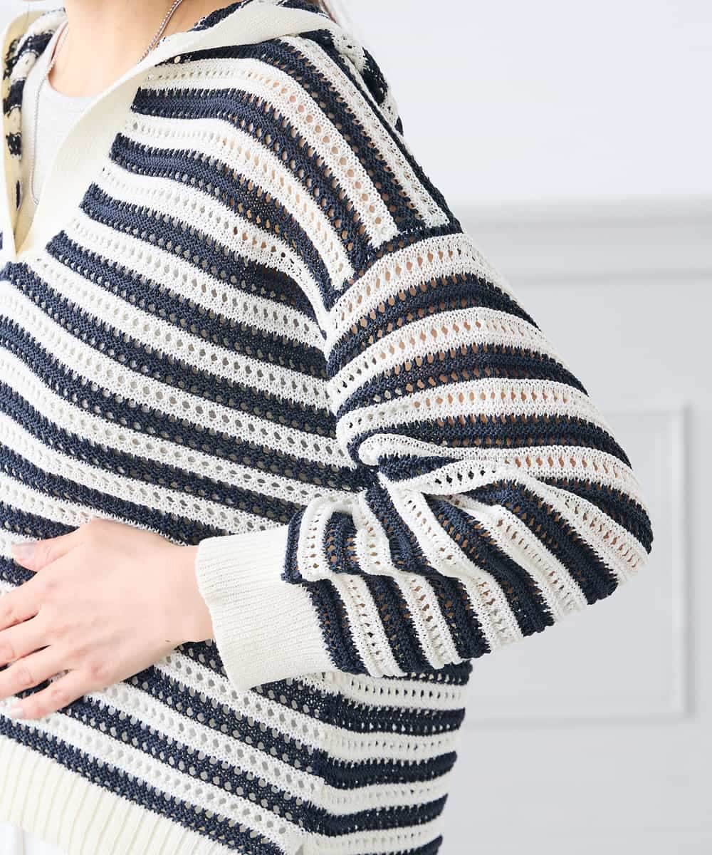 K3FGD31054 a.v.v Elmi(アー・ヴェ・ヴェ) 【低身長サイズ】メッシュフードニットプルオーバー レッド