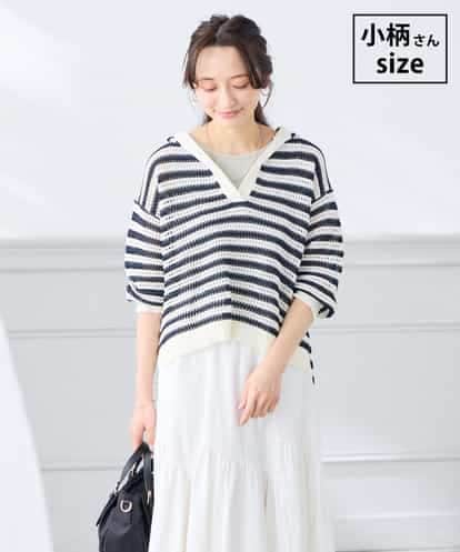 K3FGD31054 a.v.v Elmi 【低身長サイズ】メッシュフードニットプルオーバー