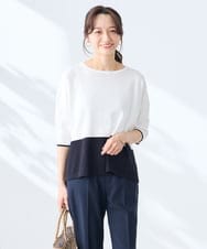 K3FGD33039 a.v.v Elmi(アー・ヴェ・ヴェ) 【低身長サイズ/洗える/UVカット】バイカラーポンチョチュニック グリーン