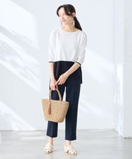 K3FGD33039 a.v.v Elmi(アー・ヴェ・ヴェ) 【低身長サイズ/洗える/UVカット】バイカラーポンチョチュニック グリーン