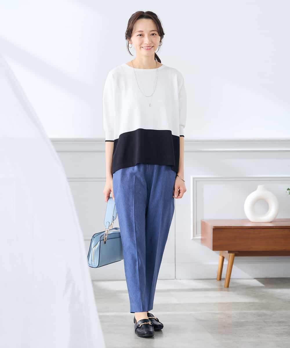 K3FGD33039 a.v.v Elmi(アー・ヴェ・ヴェ) 【低身長サイズ/洗える/UVカット】バイカラーポンチョチュニック グリーン