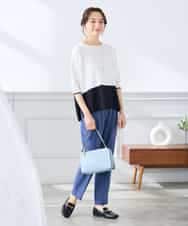 K3FGD33039 a.v.v Elmi(アー・ヴェ・ヴェ) 【低身長サイズ/洗える/UVカット】バイカラーポンチョチュニック グリーン