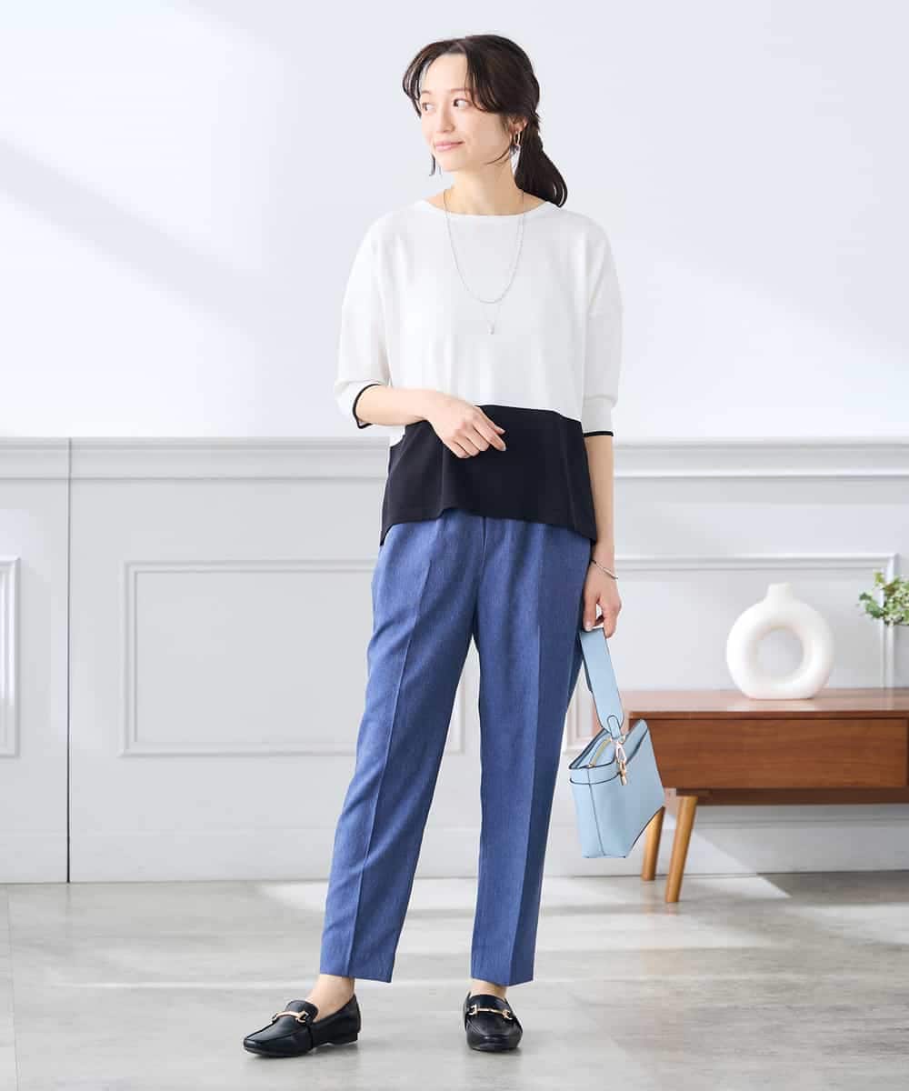 K3FGD33039 a.v.v Elmi(アー・ヴェ・ヴェ) 【低身長サイズ/洗える/UVカット】バイカラーポンチョチュニック グリーン