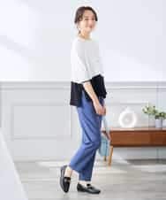 K3FGD33039 a.v.v Elmi(アー・ヴェ・ヴェ) 【低身長サイズ/洗える/UVカット】バイカラーポンチョチュニック グリーン