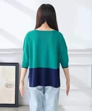 K3FGD33039 a.v.v Elmi(アー・ヴェ・ヴェ) 【低身長サイズ/洗える/UVカット】バイカラーポンチョチュニック グリーン