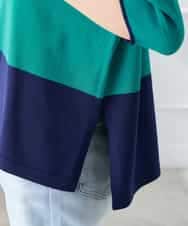 K3FGD33039 a.v.v Elmi(アー・ヴェ・ヴェ) 【低身長サイズ/洗える/UVカット】バイカラーポンチョチュニック グリーン