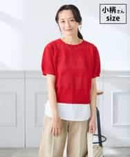 K3FGD34049 a.v.v Elmi(アー・ヴェ・ヴェ) 【低身長サイズ】ラメッシュボーダープルオーバー レッド