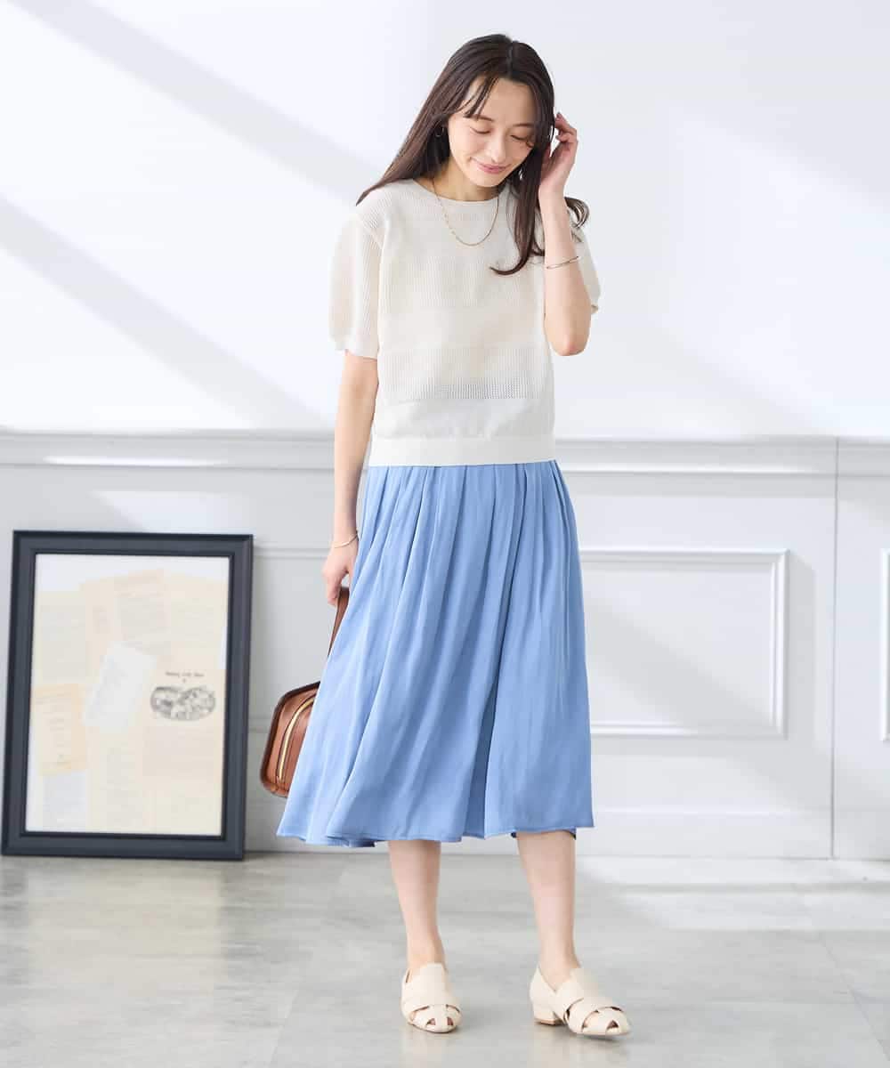 K3FGD34049 a.v.v Elmi(アー・ヴェ・ヴェ) 【低身長サイズ】ラメッシュボーダープルオーバー レッド