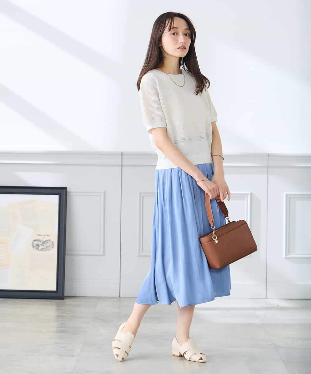 K3FGD34049 a.v.v Elmi(アー・ヴェ・ヴェ) 【低身長サイズ】ラメッシュボーダープルオーバー レッド