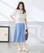 K3FGD34049 a.v.v Elmi(アー・ヴェ・ヴェ) 【低身長サイズ】ラメッシュボーダープルオーバー レッド