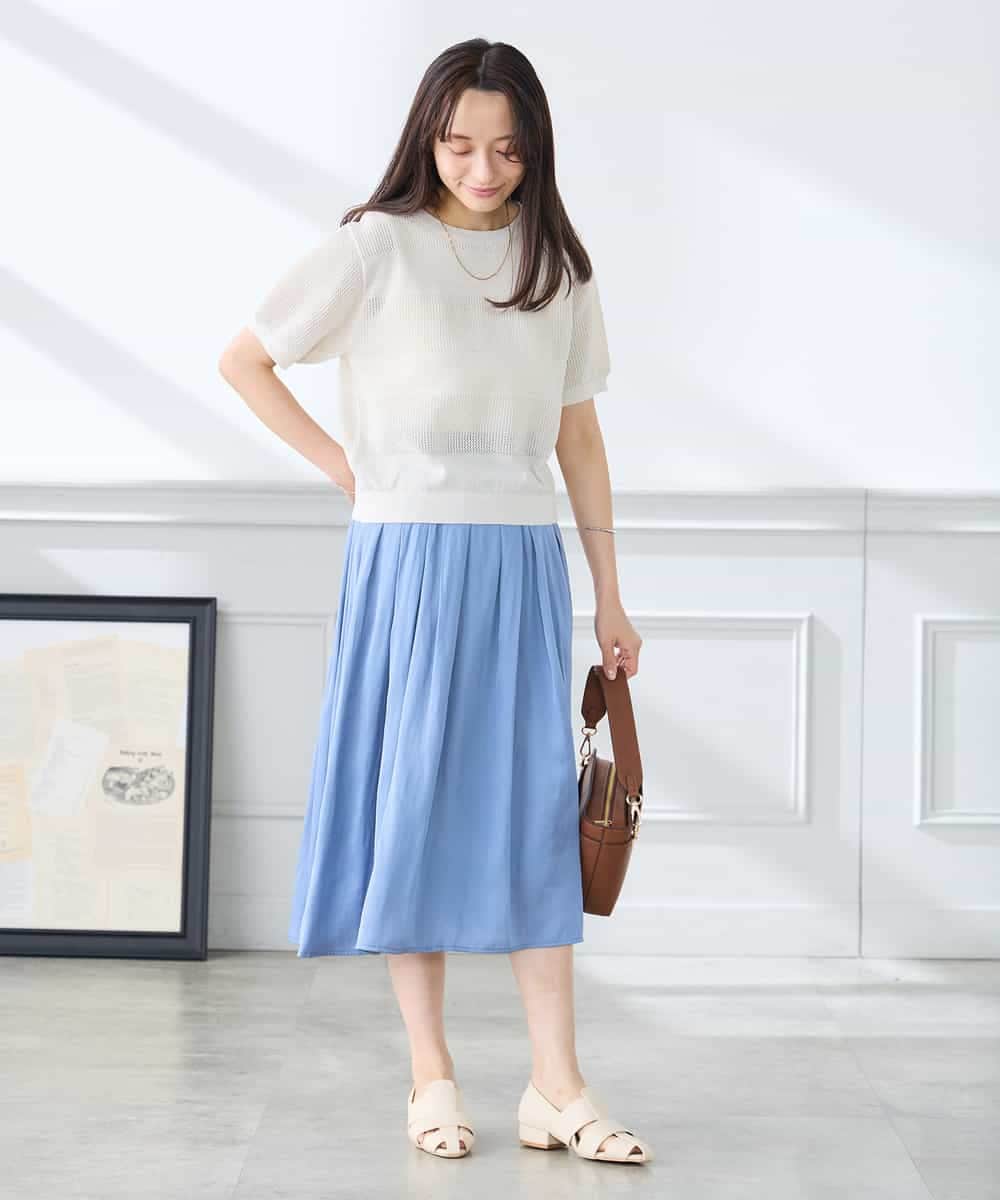 K3FGD34049 a.v.v Elmi(アー・ヴェ・ヴェ) 【低身長サイズ】ラメッシュボーダープルオーバー レッド