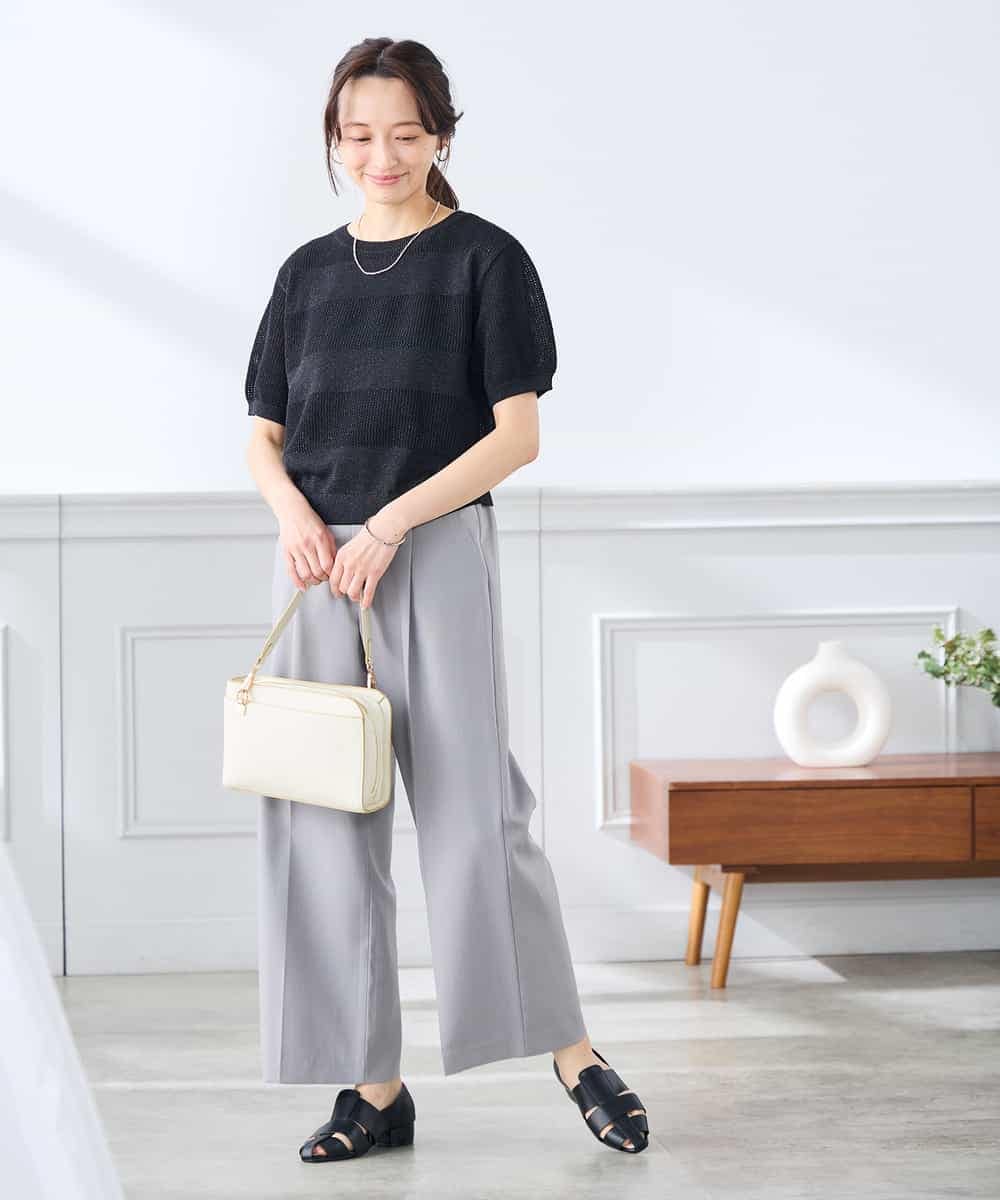 K3FGD34049 a.v.v Elmi(アー・ヴェ・ヴェ) 【低身長サイズ】ラメッシュボーダープルオーバー レッド