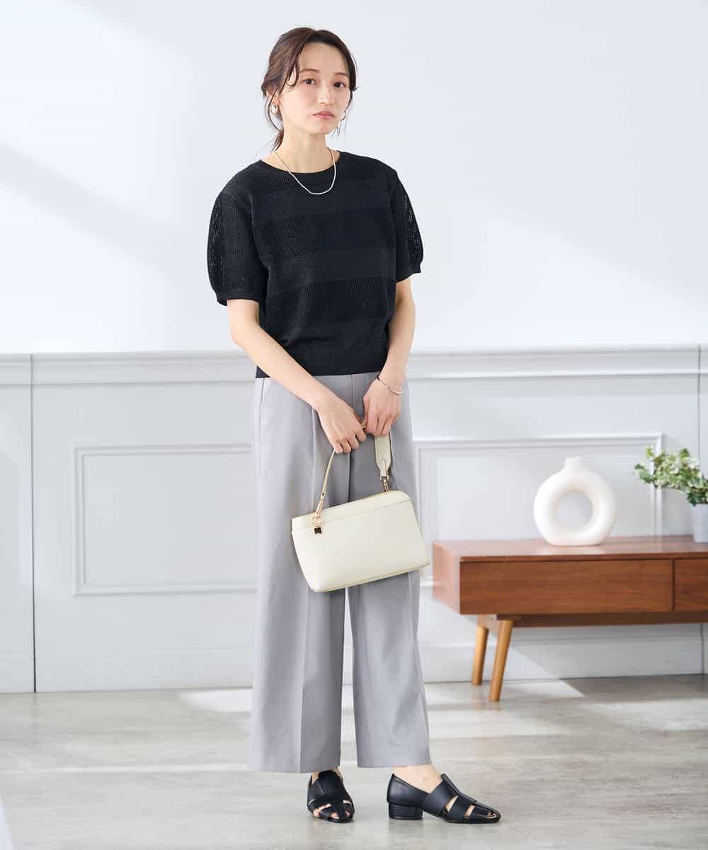 K3FGD34049 a.v.v Elmi(アー・ヴェ・ヴェ) 【低身長サイズ】ラメッシュボーダープルオーバー レッド