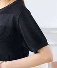 K3FGD34049 a.v.v Elmi(アー・ヴェ・ヴェ) 【低身長サイズ】ラメッシュボーダープルオーバー レッド