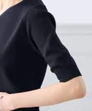 K3FGD59039 a.v.v Elmi(アー・ヴェ・ヴェ) 【低身長サイズ】ハーフスリーブVネックサマーニット【洗える/接触冷感/UVカット】 レッド