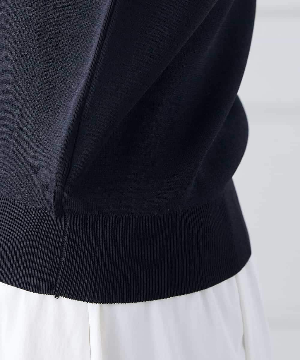 K3FGD59039 a.v.v Elmi(アー・ヴェ・ヴェ) 【低身長サイズ】ハーフスリーブVネックサマーニット【洗える/接触冷感/UVカット】 レッド